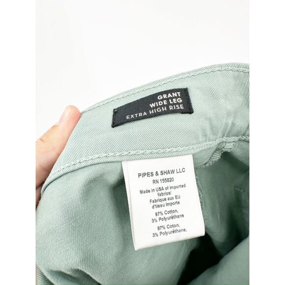 Veronica Beard Grant Wide Leg High Rise Pants in Seaglass Green Size 31 - Picture 6 of 6